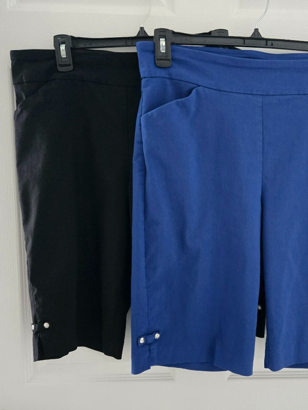 2 pair CORAL BAY STRETCH Women's Bermuda Shorts HIDDEN WAISTBAND